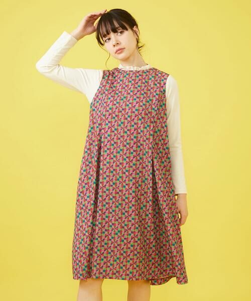 Jocomomola / ホコモモラ ロング・マキシ丈ワンピース | Rojo carmin プリントノースリーブワンピース | 詳細13