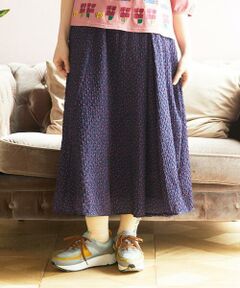Jocomomola / ホコモモラ ロング・マキシ丈スカート | エンボスドットフレアスカート