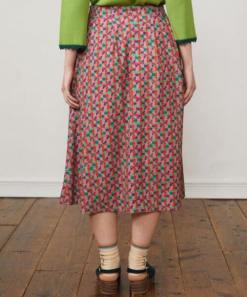 Jocomomola / ホコモモラ ロング・マキシ丈スカート | Rojo carmin プリントフレアスカート | 詳細2