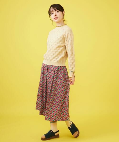 Jocomomola / ホコモモラ ロング・マキシ丈スカート | Rojo carmin プリントフレアスカート | 詳細9