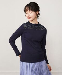 Jocomomola / ホコモモラ カットソー | フライス レース切り替えカットソー