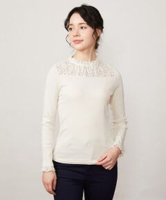 Jocomomola / ホコモモラ カットソー | フライス レース切り替えカットソー