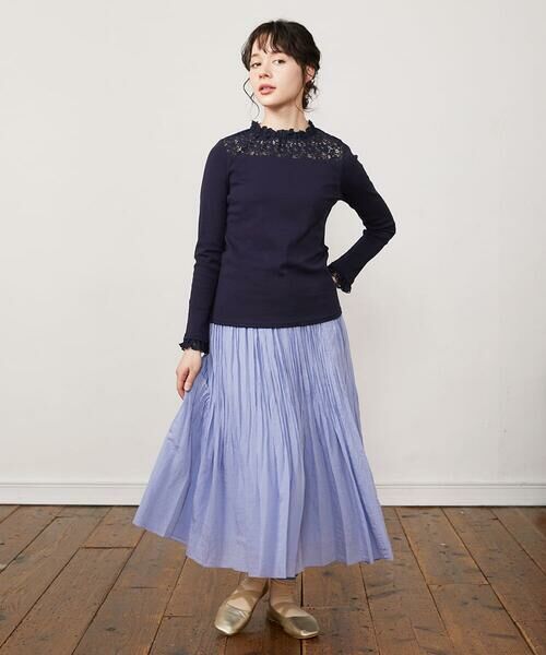 Jocomomola / ホコモモラ カットソー | フライス レース切り替えカットソー | 詳細7