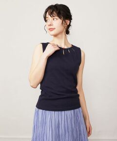 Jocomomola / ホコモモラ カットソー | フライス 配色ボタンタンクトップ
