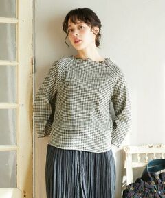 Jocomomola / ホコモモラ カットソー | ギンガムチェックメロウカットソー
