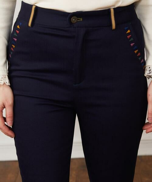 Jocomomola / ホコモモラ チノ・ワークパンツ | Bandera 刺繍ツイルストレッチパンツ | 詳細3