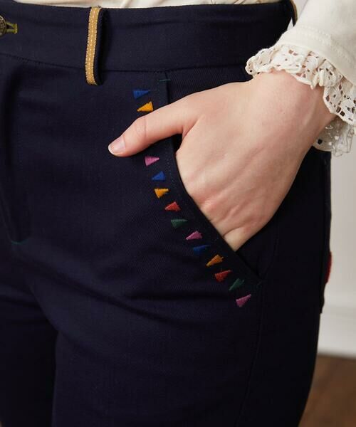 Jocomomola / ホコモモラ チノ・ワークパンツ | Bandera 刺繍ツイルストレッチパンツ | 詳細4