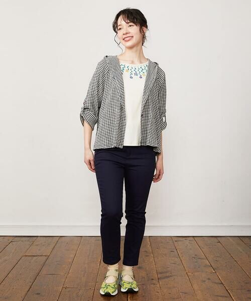 Jocomomola / ホコモモラ チノ・ワークパンツ | Bandera 刺繍ツイルストレッチパンツ | 詳細8