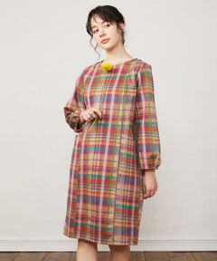 Jocomomola / ホコモモラ ロング・マキシ丈ワンピース | チェックジャカードプルオーバーワンピース