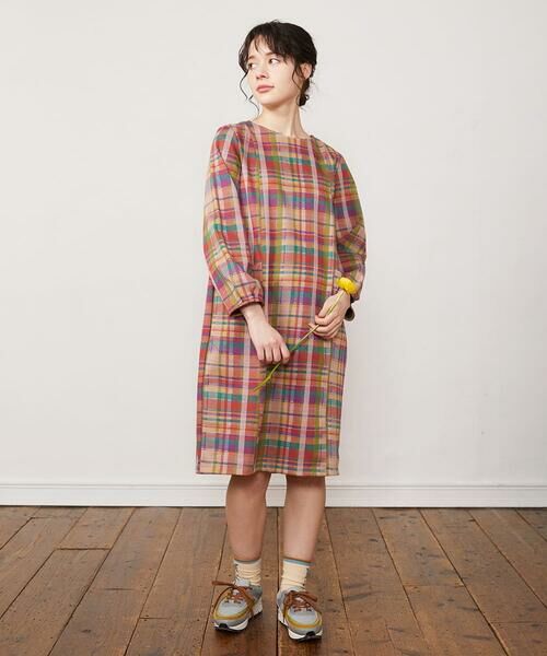 Jocomomola / ホコモモラ ロング・マキシ丈ワンピース | チェックジャカードプルオーバーワンピース | 詳細9