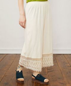 Jocomomola / ホコモモラ その他パンツ | 天竺レースペチコートパンツ