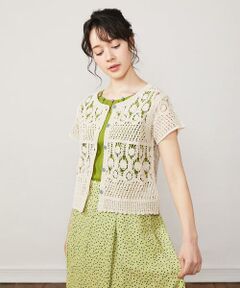 Jocomomola / ホコモモラ カーディガン・ボレロ | コード刺繍半袖カーディガン