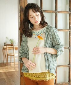 Jocomomola / ホコモモラ パーカー | ギンガムチェックボタン付きパーカー