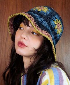 Jocomomola / ホコモモラ キャップ | フラワークロッシェペーパーハット