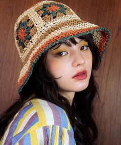 Jocomomola / ホコモモラ キャップ | フラワークロッシェペーパーハット