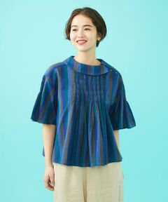 Jocomomola / ホコモモラ シャツ・ブラウス | Raya スモッキングストライプブラウス