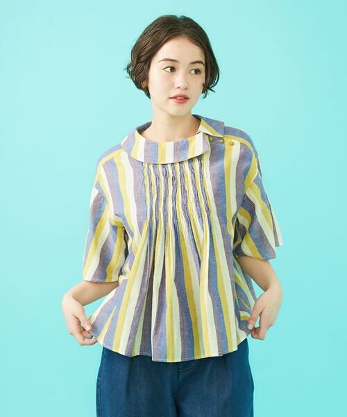 Jocomomola / ホコモモラ シャツ・ブラウス | Raya スモッキングストライプブラウス | 詳細1