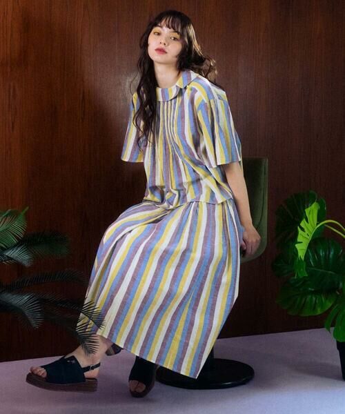 Jocomomola / ホコモモラ シャツ・ブラウス | Raya スモッキングストライプブラウス | 詳細15