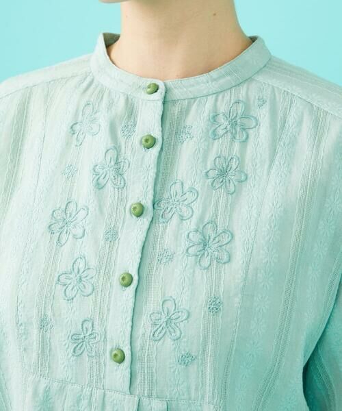 Jocomomola / ホコモモラ シャツ・ブラウス | フラワードビー バンドカラー半袖ブラウス | 詳細3