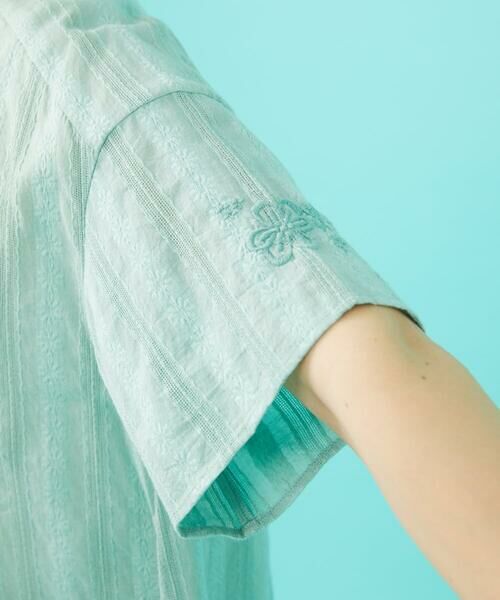 Jocomomola / ホコモモラ シャツ・ブラウス | フラワードビー バンドカラー半袖ブラウス | 詳細5