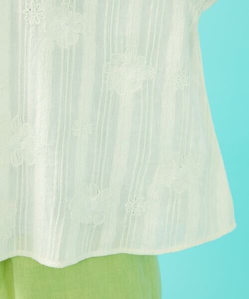 Jocomomola / ホコモモラ シャツ・ブラウス | フラワードビー フラットカラー半端袖ブラウス | 詳細7