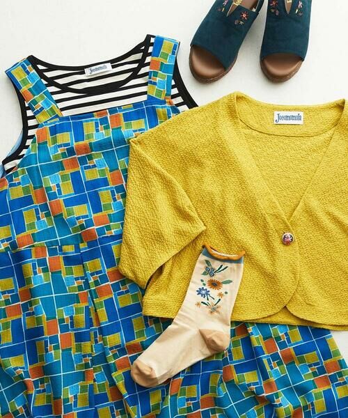 Amarillo lima プリントノースリーブワンピース （ロング