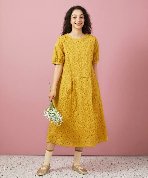 Jocomomola / ホコモモラ ロング・マキシ丈ワンピース | フラワーステッチローンワンピース | 詳細1