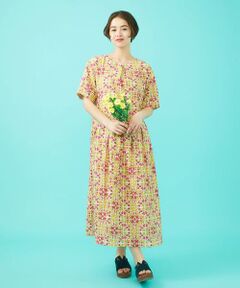 Jocomomola / ホコモモラ ロング・マキシ丈ワンピース | 【日本製】Rosa flamenco フラワープリントタックワンピース