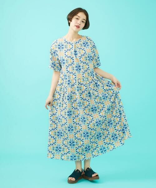 Jocomomola / ホコモモラ ロング・マキシ丈ワンピース | 【日本製】Rosa flamenco フラワープリントタックワンピース | 詳細1