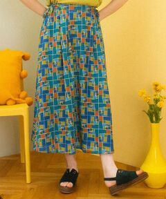 Jocomomola / ホコモモラ ロング・マキシ丈スカート | Amarillo lima プリントサイドリボンスカート