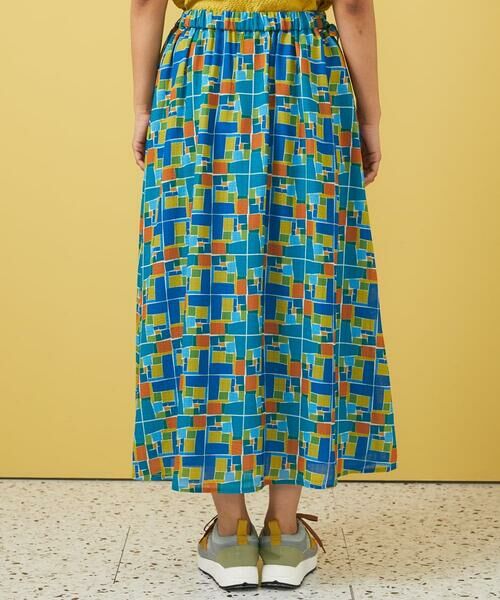 Jocomomola / ホコモモラ ロング・マキシ丈スカート | Amarillo lima プリントサイドリボンスカート | 詳細3