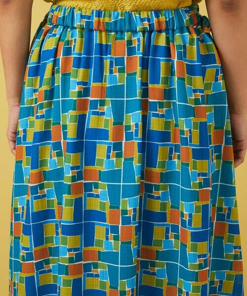 Jocomomola / ホコモモラ ロング・マキシ丈スカート | Amarillo lima プリントサイドリボンスカート | 詳細4