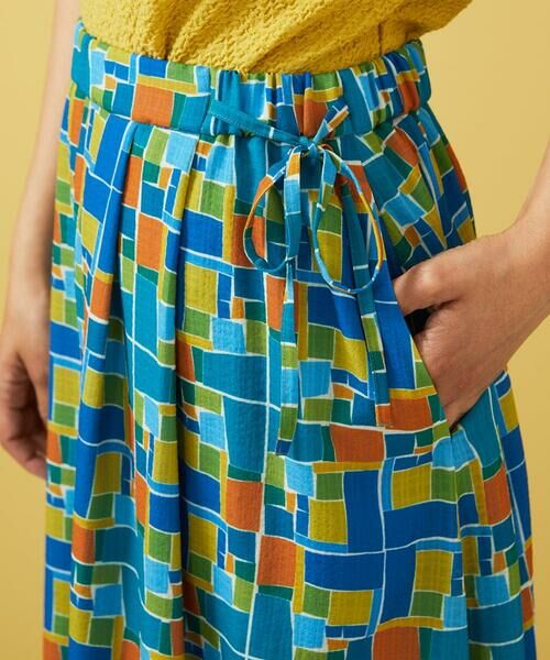 Jocomomola / ホコモモラ ロング・マキシ丈スカート | Amarillo lima プリントサイドリボンスカート | 詳細6