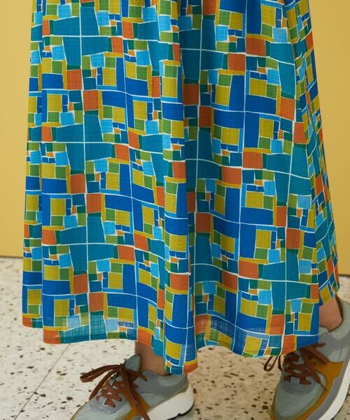 Jocomomola / ホコモモラ ロング・マキシ丈スカート | Amarillo lima プリントサイドリボンスカート | 詳細7