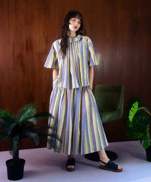 Jocomomola / ホコモモラ ロング・マキシ丈スカート | Raya スモッキングストライプスカート | 詳細19