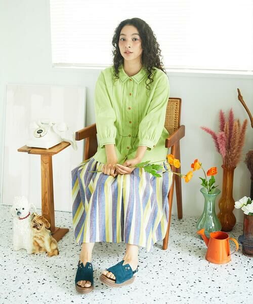 Jocomomola / ホコモモラ ロング・マキシ丈スカート | Raya スモッキングストライプスカート | 詳細20