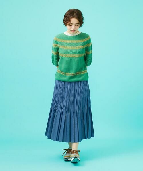 Jocomomola / ホコモモラ ロング・マキシ丈スカート | 【日本製】デニムプリーツスカート | 詳細12