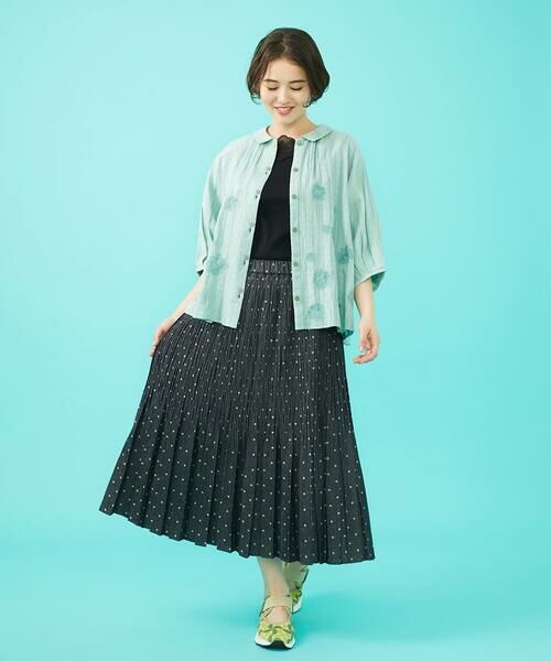 Jocomomola / ホコモモラ ロング・マキシ丈スカート | 【日本製】ダンガリードットプリーツスカート | 詳細11