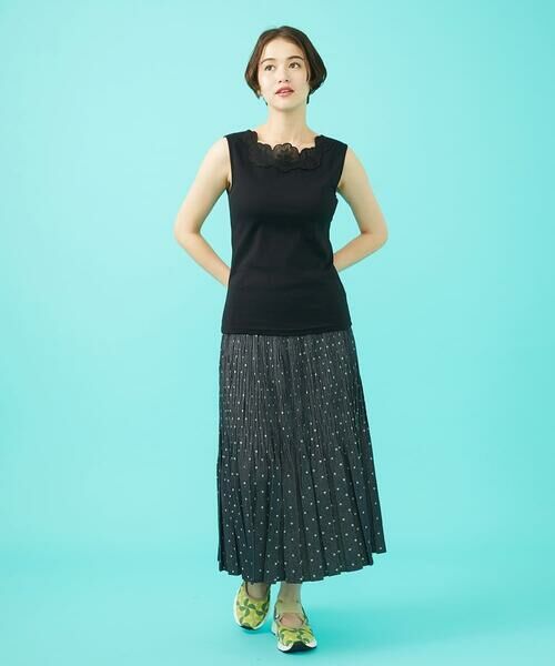Jocomomola / ホコモモラ ロング・マキシ丈スカート | 【日本製】ダンガリードットプリーツスカート | 詳細12