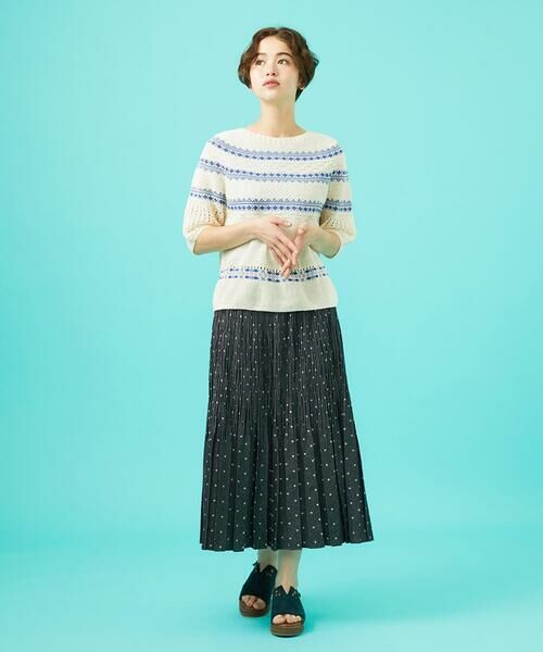 Jocomomola / ホコモモラ ロング・マキシ丈スカート | 【日本製】ダンガリードットプリーツスカート | 詳細14