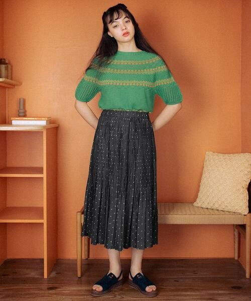 Jocomomola / ホコモモラ ロング・マキシ丈スカート | 【日本製】ダンガリードットプリーツスカート | 詳細16