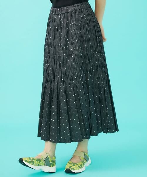 Jocomomola / ホコモモラ ロング・マキシ丈スカート | 【日本製】ダンガリードットプリーツスカート | 詳細2