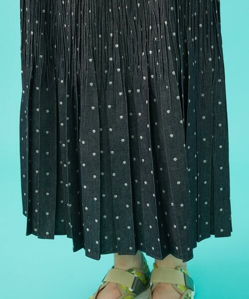 Jocomomola / ホコモモラ ロング・マキシ丈スカート | 【日本製】ダンガリードットプリーツスカート | 詳細7