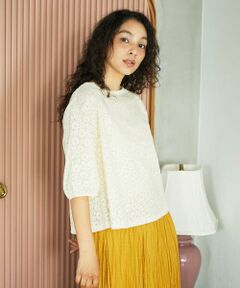 Jocomomola / ホコモモラ カットソー | プレーティングレースジャカードカットソー