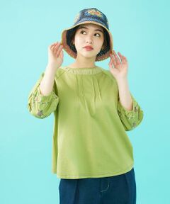 Jocomomola / ホコモモラ カットソー | Salida コットン天竺フラワー刺繍カットソー