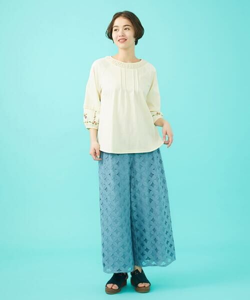 Jocomomola / ホコモモラ カットソー | Salida コットン天竺フラワー刺繍カットソー | 詳細10