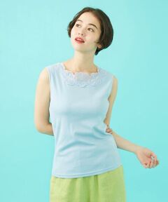 Jocomomola / ホコモモラ タンクトップ | フライスフラワーモチーフタンクトップ