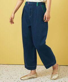 Jocomomola / ホコモモラ ショート・ハーフ・半端丈パンツ | Reflejo 配色デニムパンツ