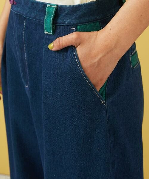 Jocomomola / ホコモモラ ショート・ハーフ・半端丈パンツ | Reflejo 配色デニムパンツ | 詳細7