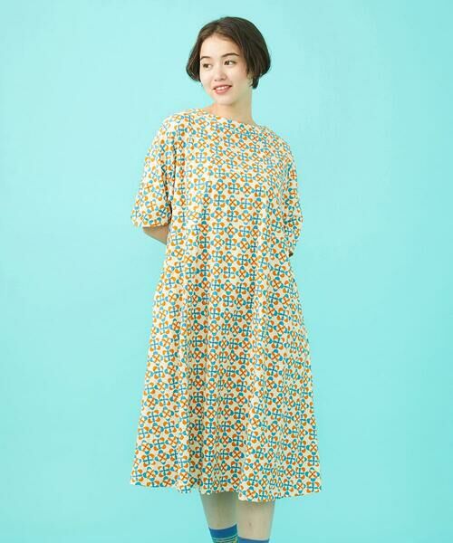 Jocomomola / ホコモモラ ロング・マキシ丈ワンピース | Naranja calabaza プリントワンピース | 詳細1